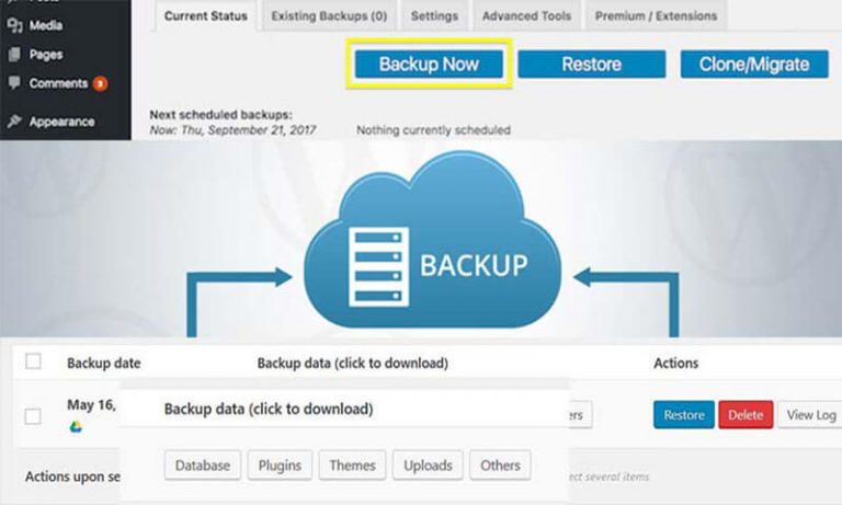 How To Restore WordPress Site Using Backups From Google Drive