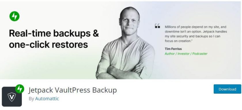 WordPress Backup Solutions jetpack vaultpress